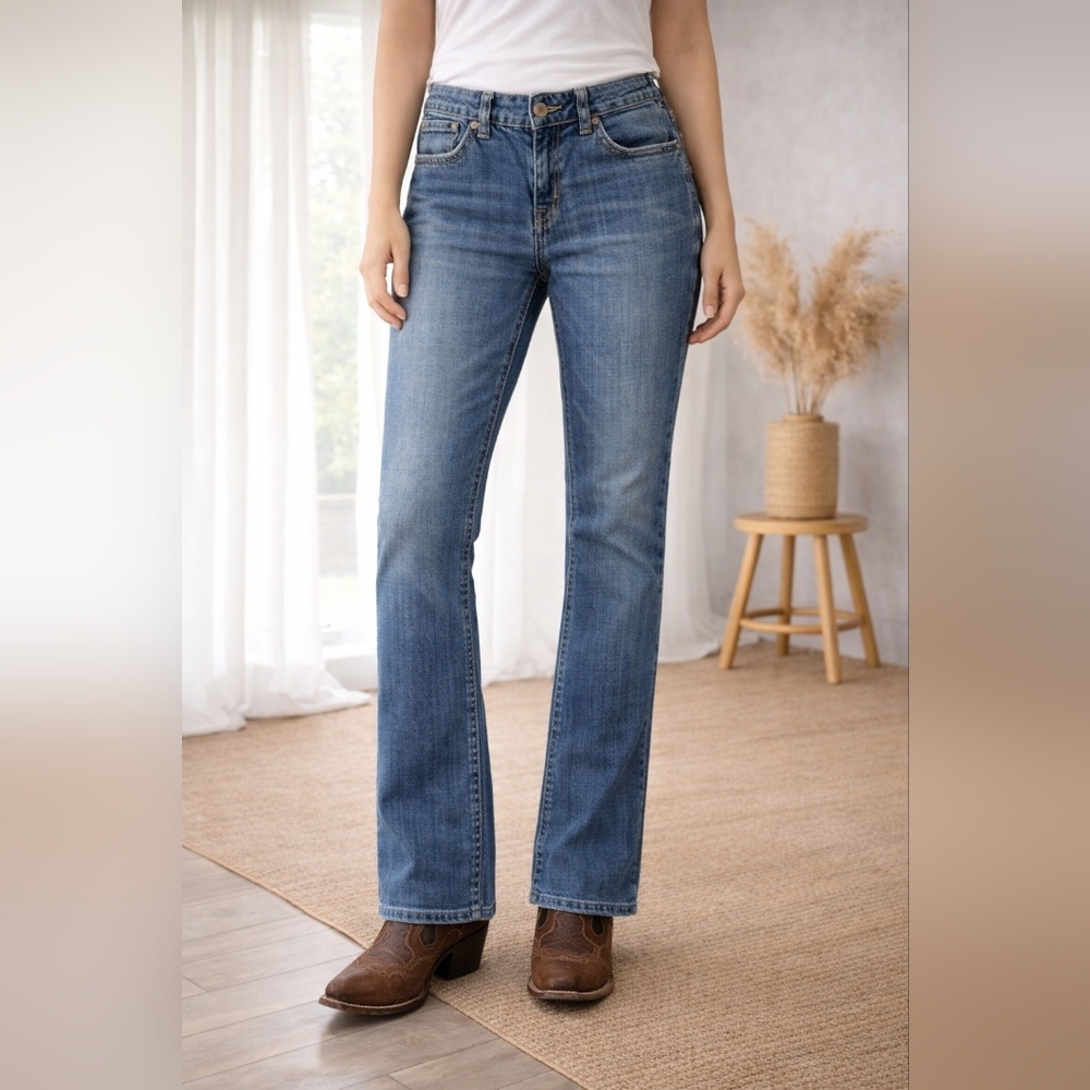 Rock and Roll Denim Mid Rise Boot Cut Jeans  Sz 27 X 34